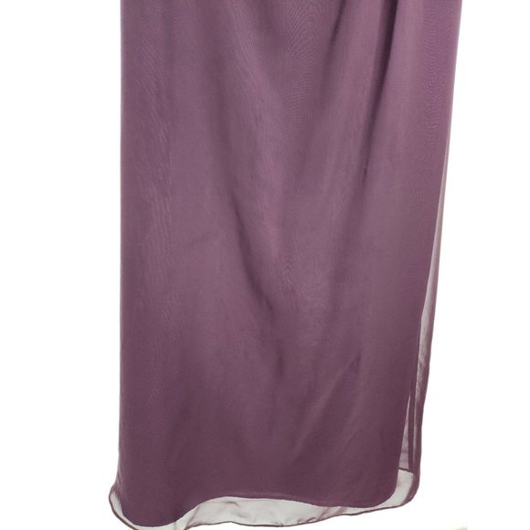 JIM HJELM Occasions Sz. 12 One Shoulder Plum Long Maxi Bridesmaid Dress - Picture 4 of 8